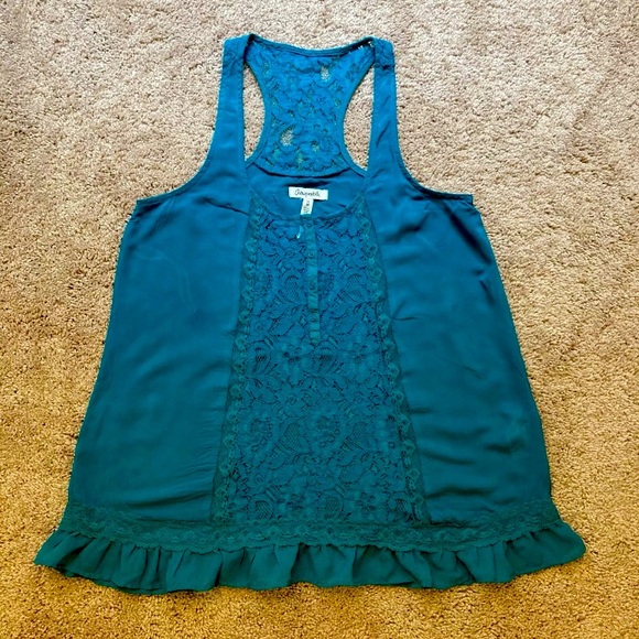 Aeropostale Women’s Top Size Medium Turquoise Open Knit  Flowy Sleeveless - Picture 2 of 16
